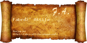 Fabró Attila névjegykártya