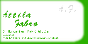 attila fabro business card
